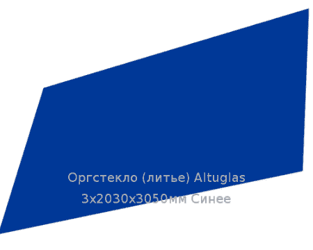 Литьевое оргстекло (акрил) Altuglas 3х2030х3050мм (22,1 кг) Синее